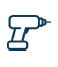 Icon of a power tool to represent increased time on tools. 