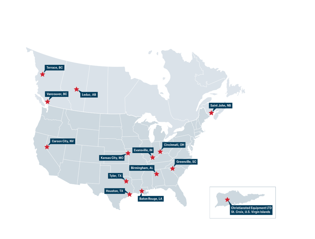 AMECO locations are strategically located across Canada and the United States. 